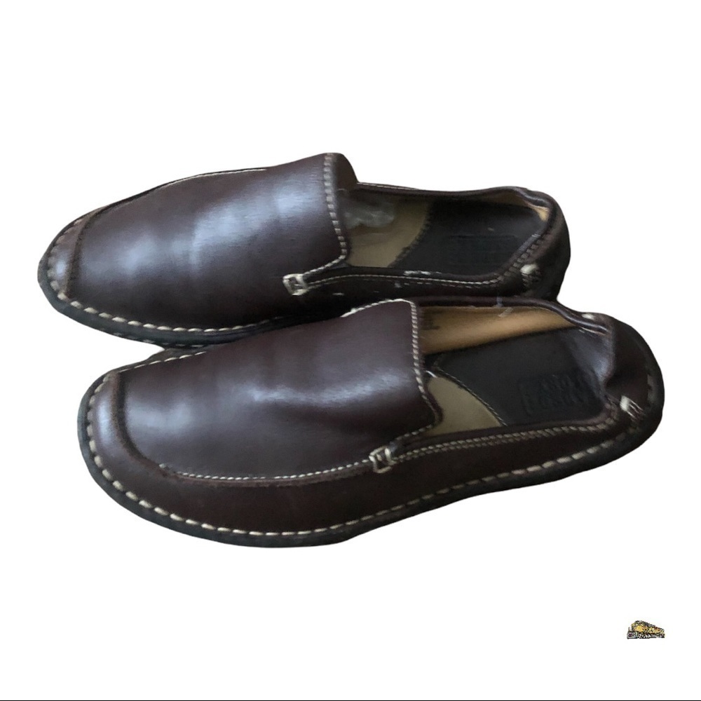 Beautiful womens shoe mule clog brown leather slip on size 8 in Excellen…